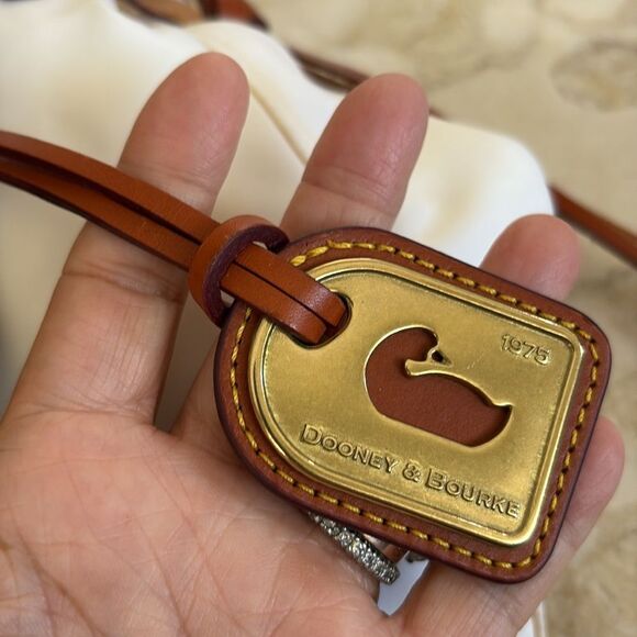 Dooney & Bourke Florentine Smith Bag Leather & White Nylon Vintage - Picture 16 of 16